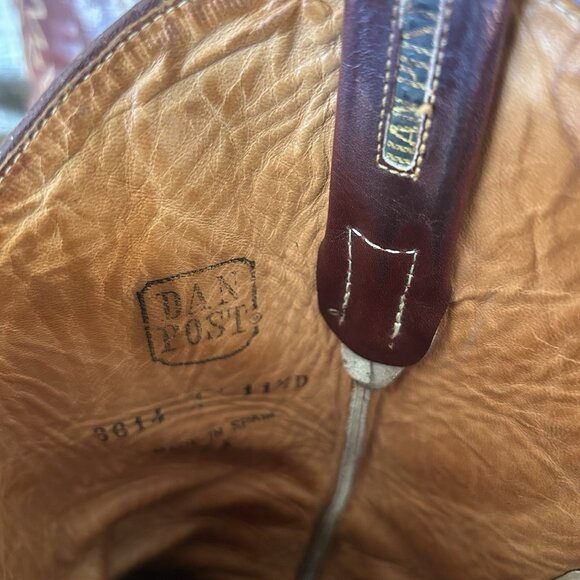 Dan Post 6614 Vintage Alligator Wingtip Western Cowboy Boots Mens 11.5 D - Picture 7 of 12